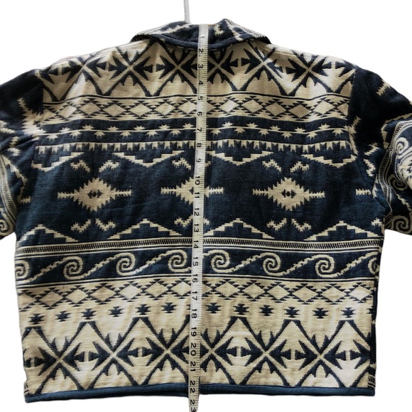 Flashback vintage southwestern aztec tribal print unlined cotton jacket, size L - Picture 10 of 12